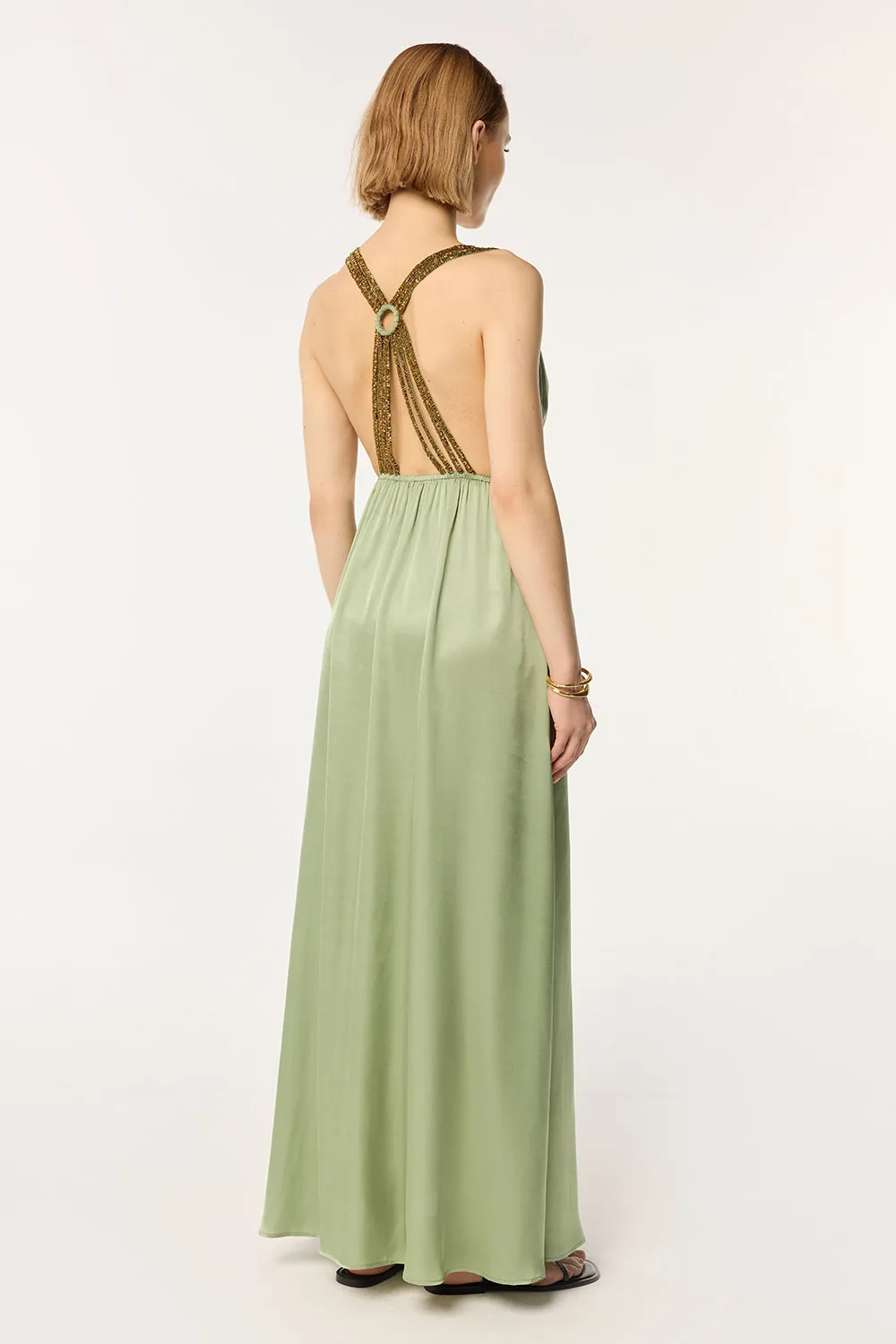 Long Dress Cycas - Sage sold by Poupette St Barth product image thumbnail 2