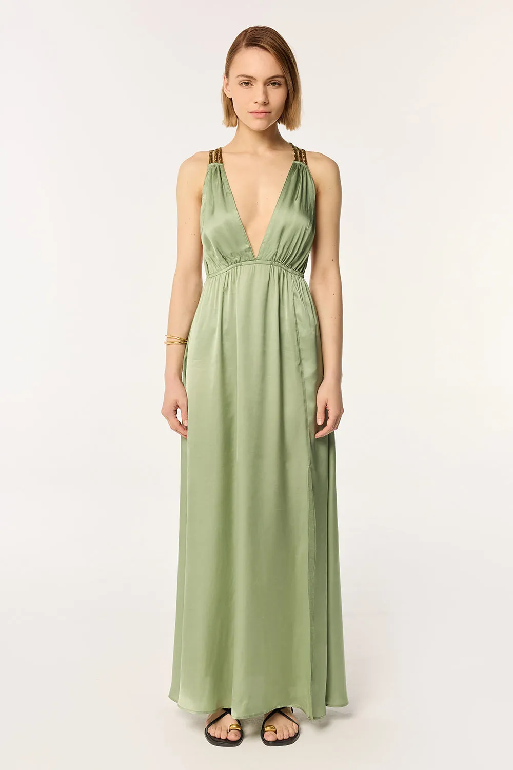 Long Dress Cycas - Sage sold by Poupette St Barth