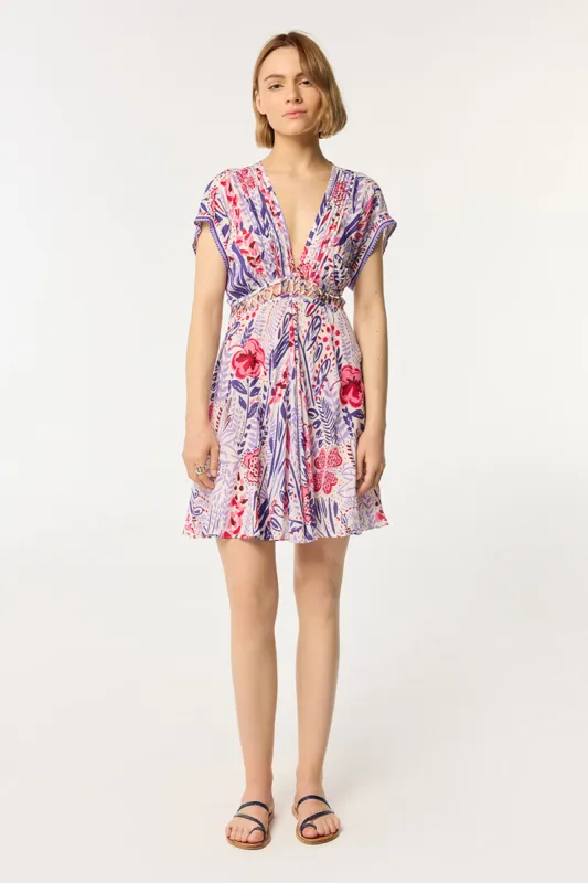 Mini Dress Cecile - Lilac Plum sold by Poupette St Barth