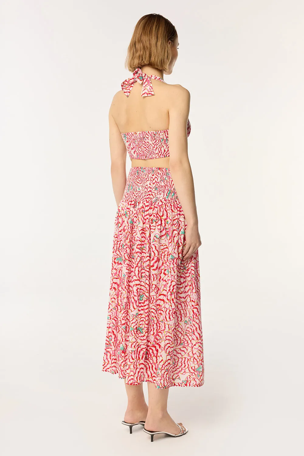 Long Skirt Carla - Pink Wings Flower sold by Poupette St Barth product image thumbnail 3