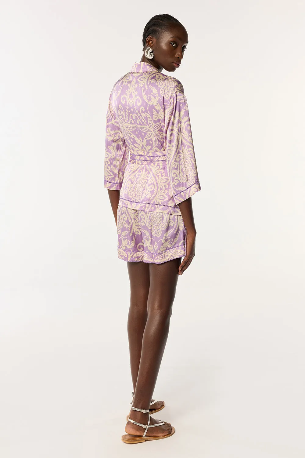 Jacket Clea - Purple Macro Ikat sold by Poupette St Barth product image thumbnail 4