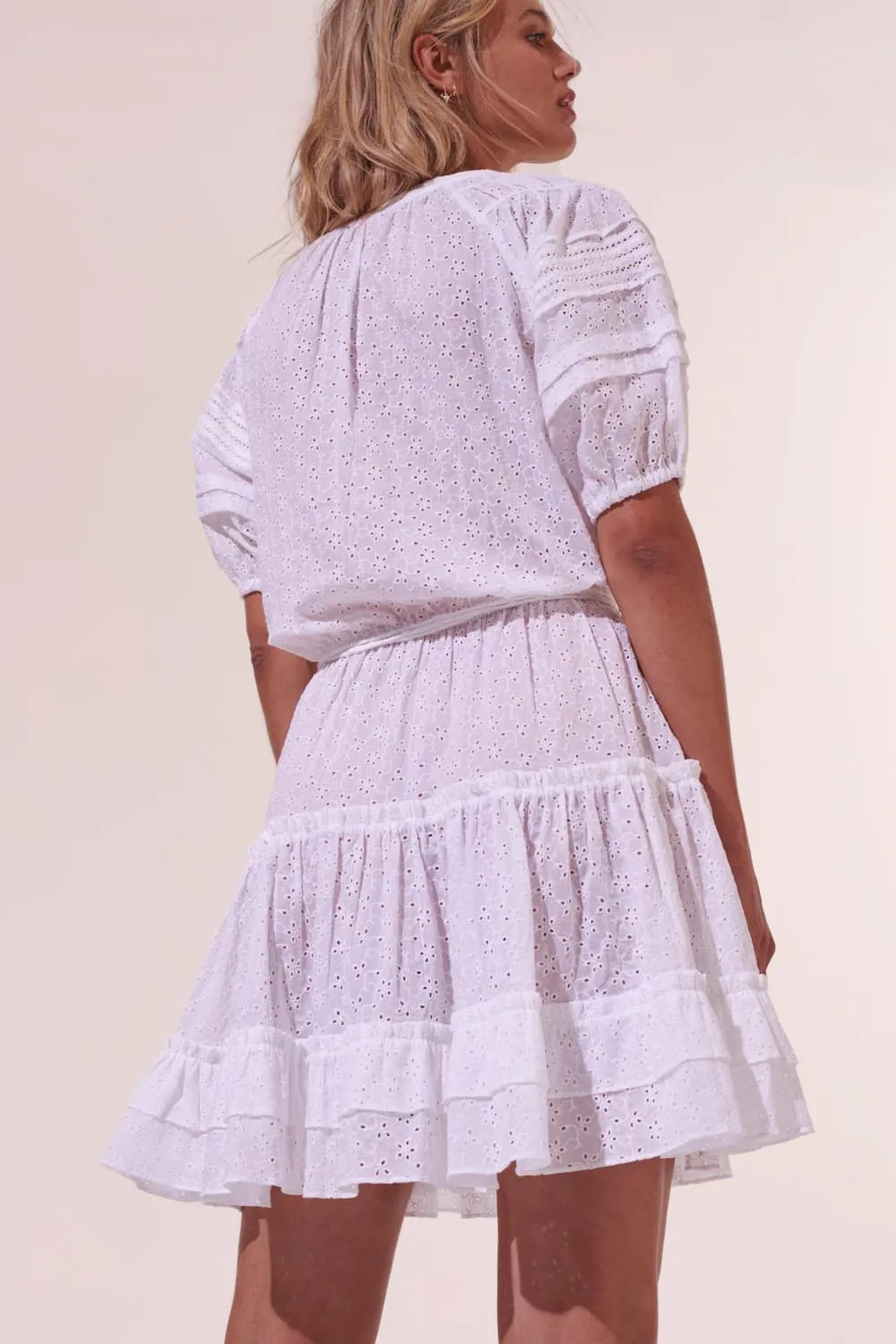 Mini Dress Bona - White sold by Poupette St Barth product image thumbnail 3