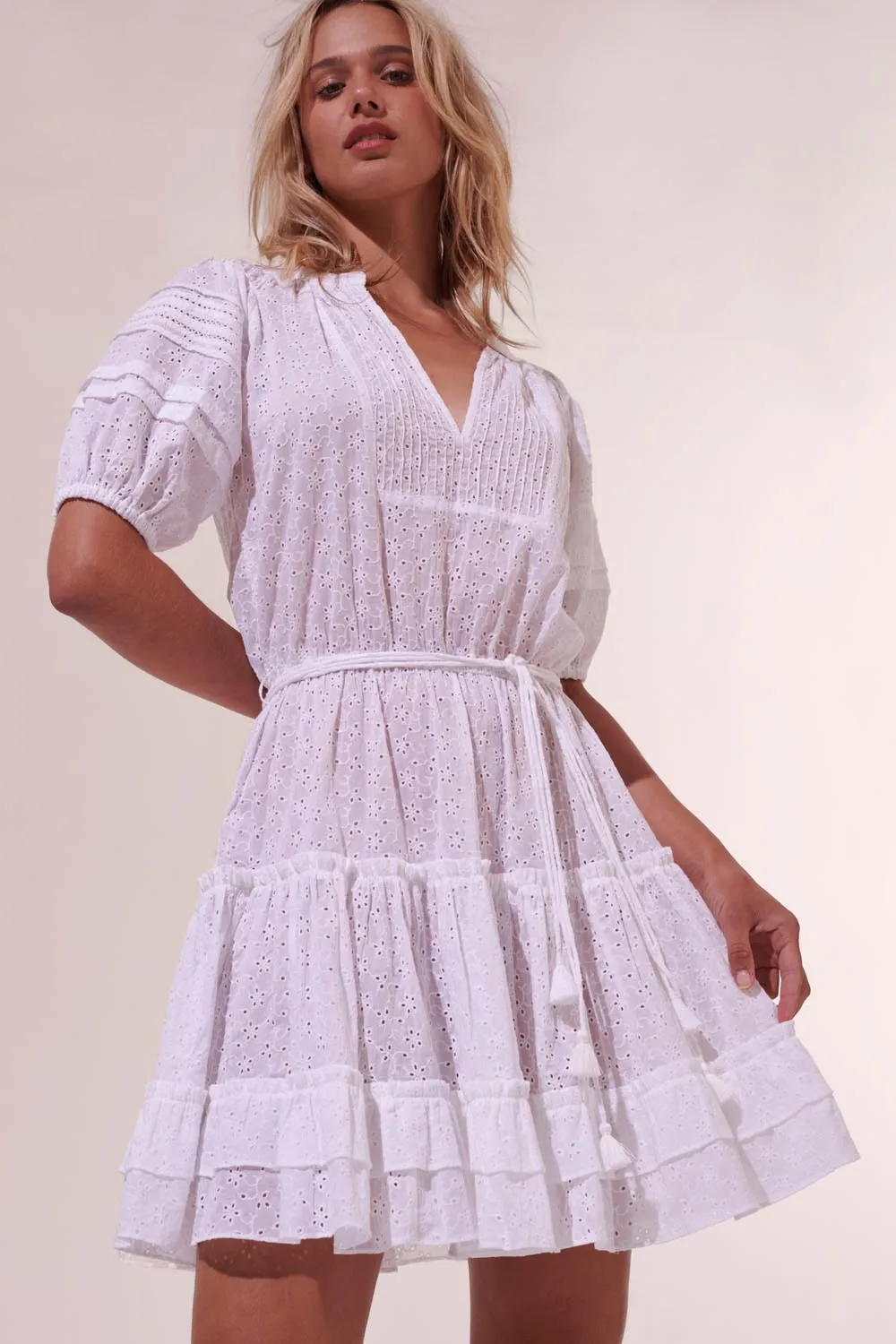 Mini Dress Bona - White sold by Poupette St Barth