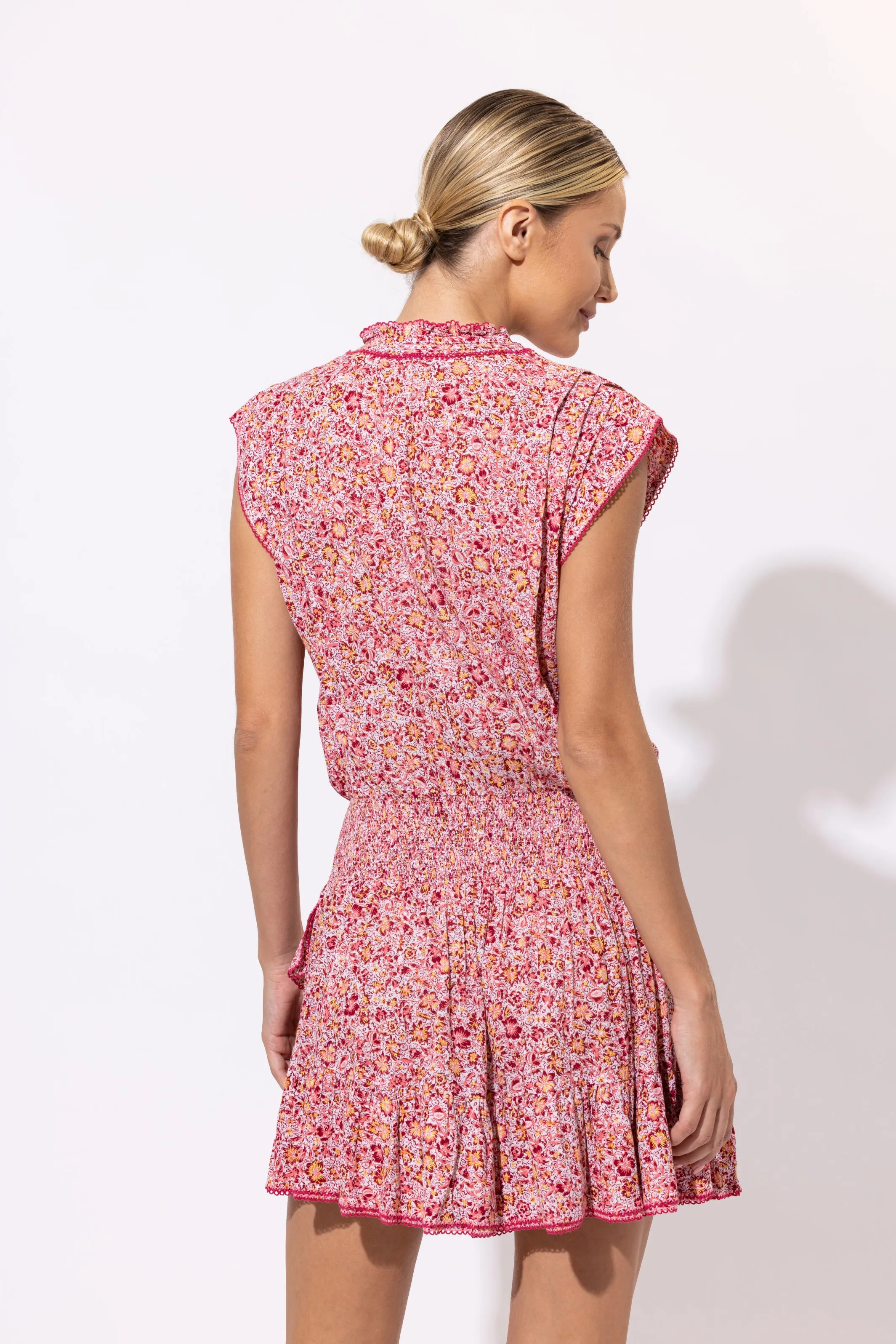 Mini Dress Estelle - Pink Mayflower sold by Poupette St Barth product image thumbnail 3