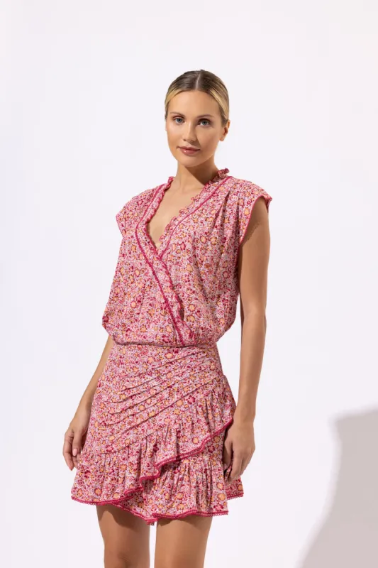 Mini Dress Estelle - Pink Mayflower sold by Poupette St Barth