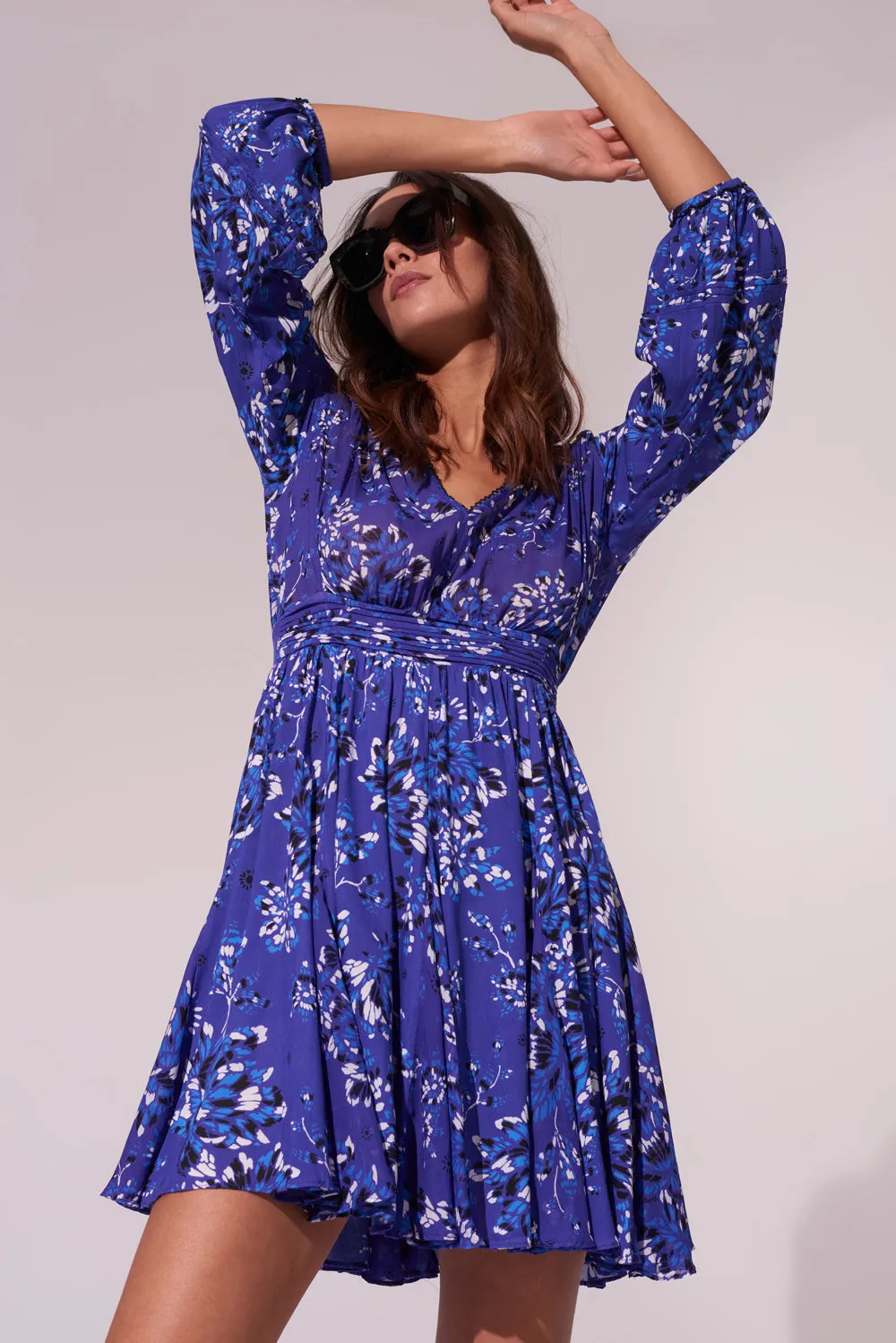 Mini Dress Anabelle - Blue Pivoine sold by Poupette St Barth