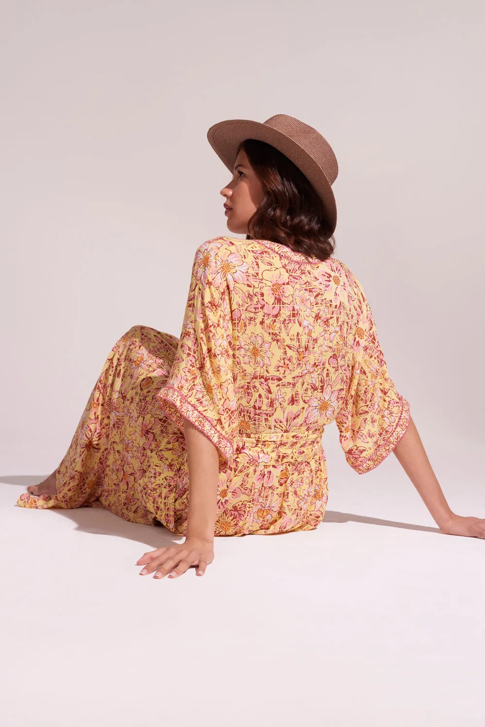 Long Dress Adha - Yellow Jardin D'Ete sold by Poupette St Barth product image thumbnail 3