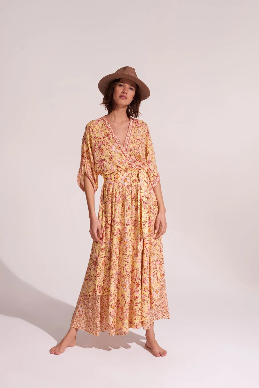 Long Dress Adha - Yellow Jardin D'Ete sold by Poupette St Barth product image thumbnail 2