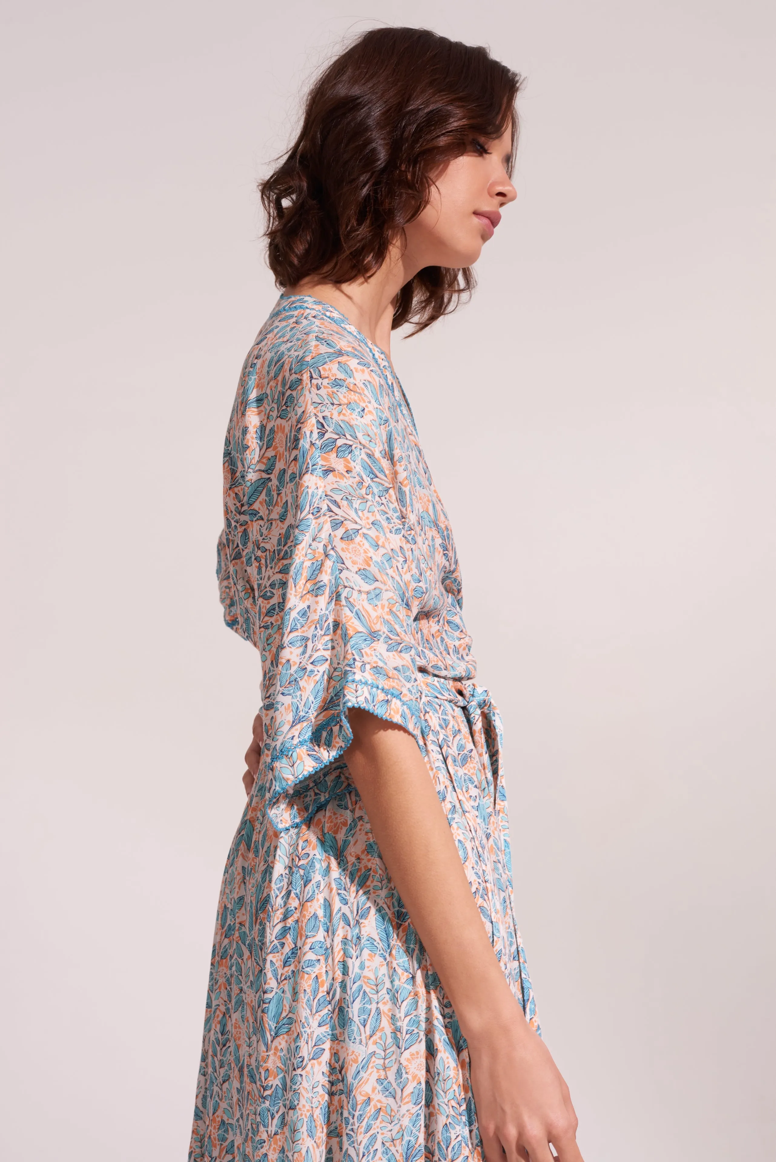 Long Dress Adha - Orange Feuille sold by Poupette St Barth product image thumbnail 3