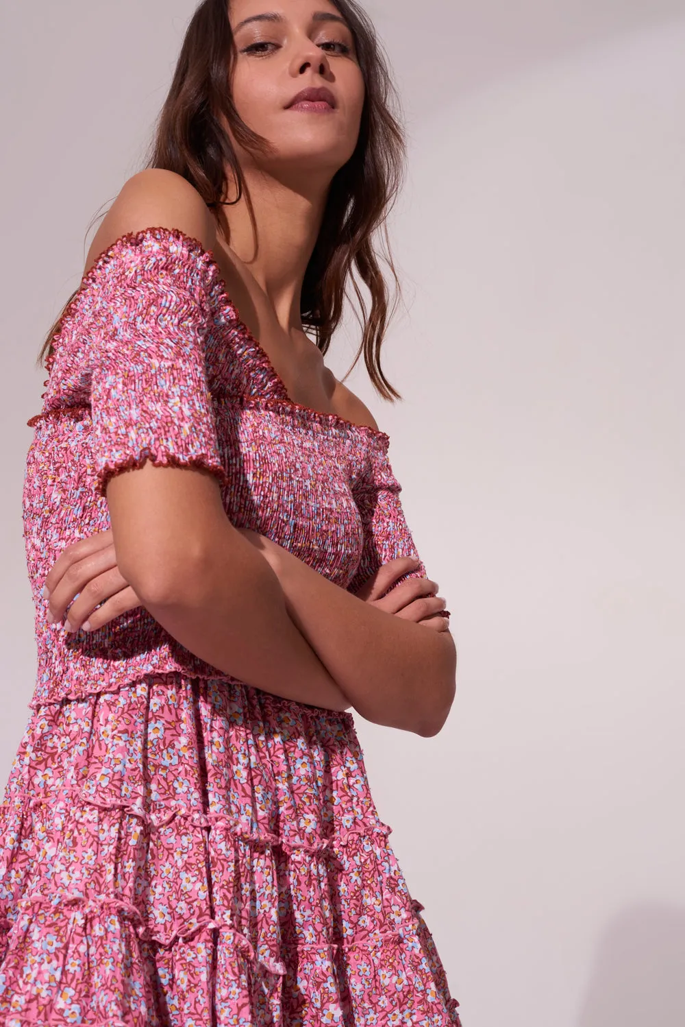 Mini Dress Soledad - Light Pink Paquerette sold by Poupette St Barth product image thumbnail 3