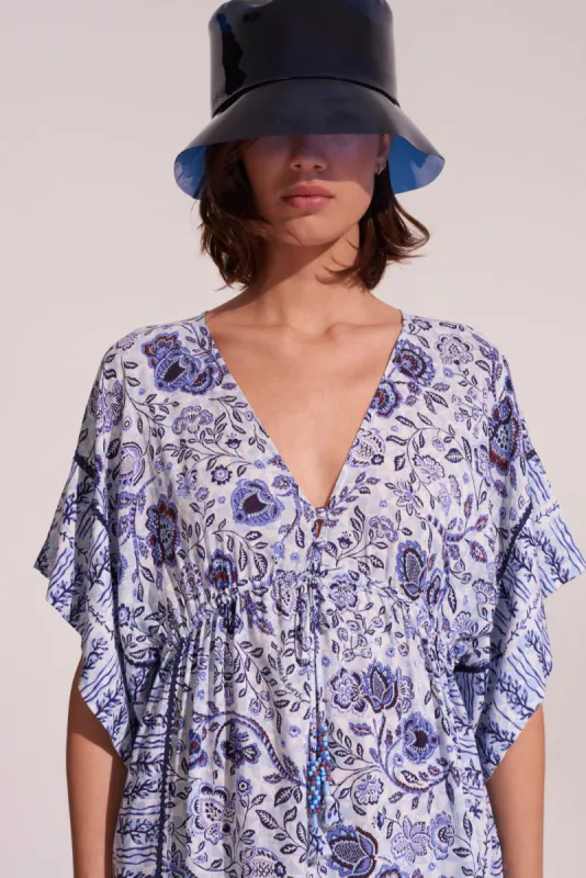 Kaftan Amaya - Blue Pensee sold by Poupette St Barth