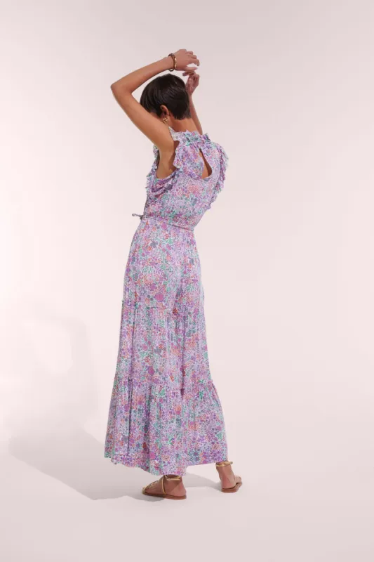 Long Jumpsuit Belene - White Lavender Nature sold by Poupette St Barth