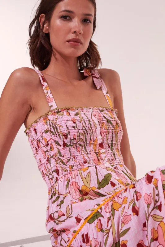 Midi Dress Triny - Pink Jonquille sold by Poupette St Barth