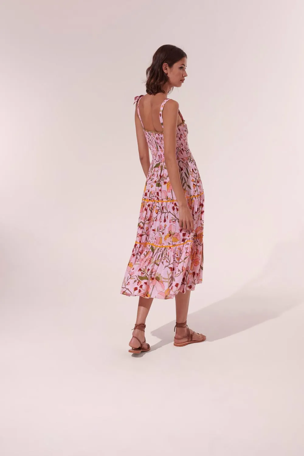 Midi Dress Triny - Pink Jonquille sold by Poupette St Barth product image thumbnail 3