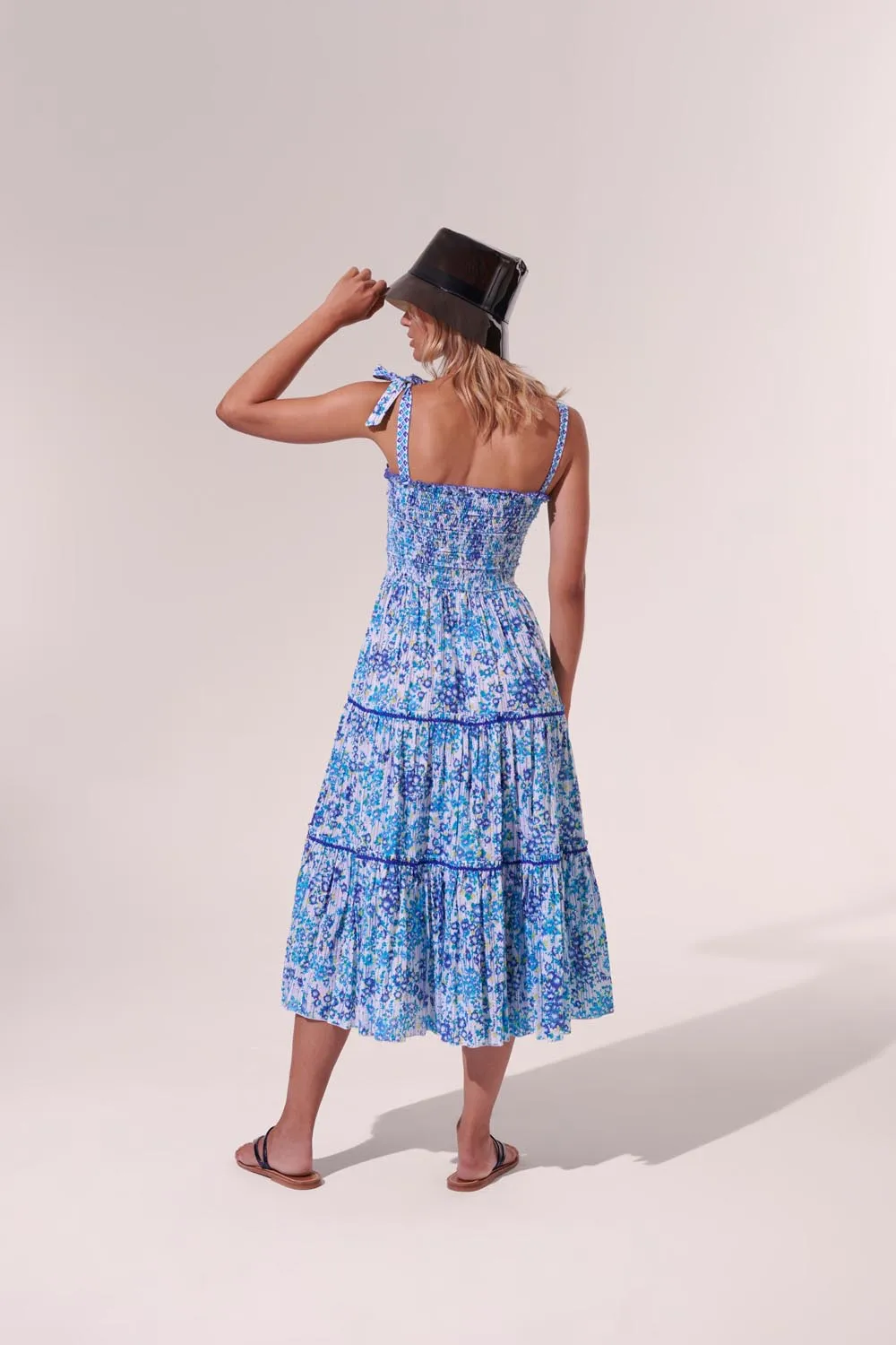 Midi Dress Triny - Blue Aquarelle sold by Poupette St Barth product image thumbnail 4