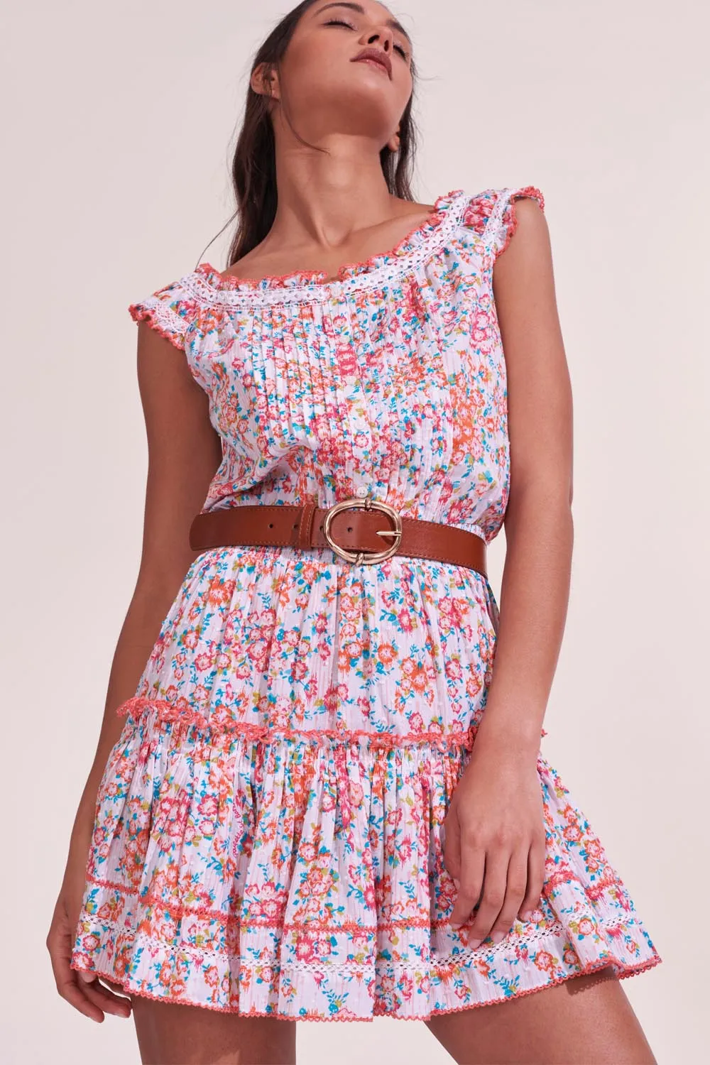 Mini Dress Alba - Pink Aquarelle sold by Poupette St Barth