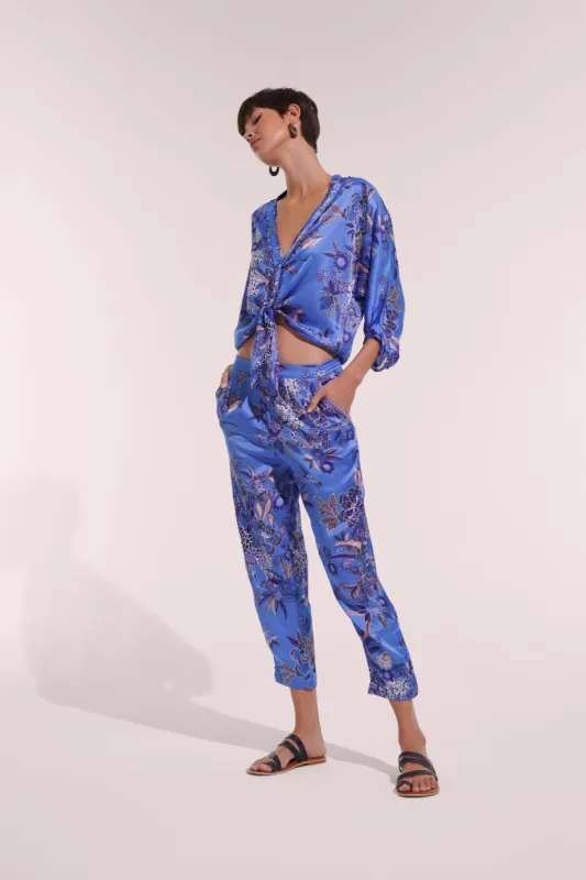Pant Bel - Blue Leo Forest sold by Poupette St Barth
