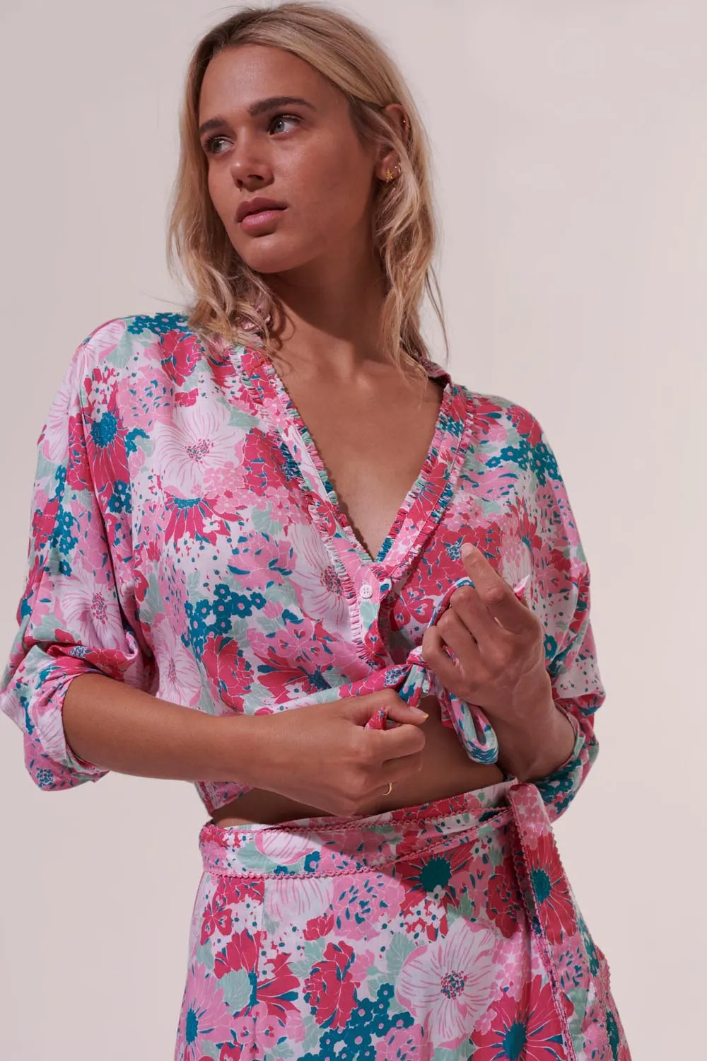 Shirt Azia - Pink Flower Mix sold by Poupette St Barth product image thumbnail 3