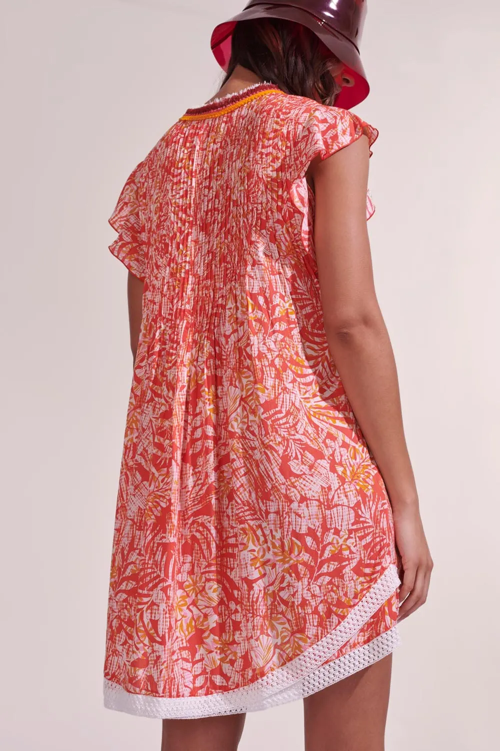 Mini Dress Sasha - Orange Tropical sold by Poupette St Barth product image thumbnail 3