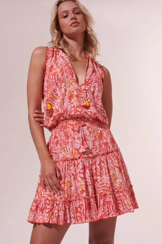 Mini Dress Clara - Orange Tropical sold by Poupette St Barth