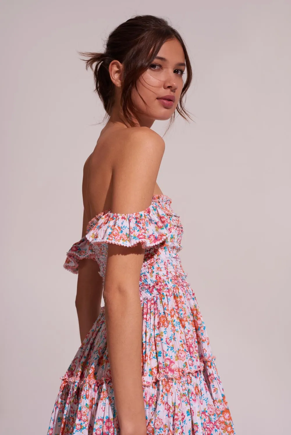 Mini Dress Aurora - Pink Aquarelle sold by Poupette St Barth product image thumbnail 4