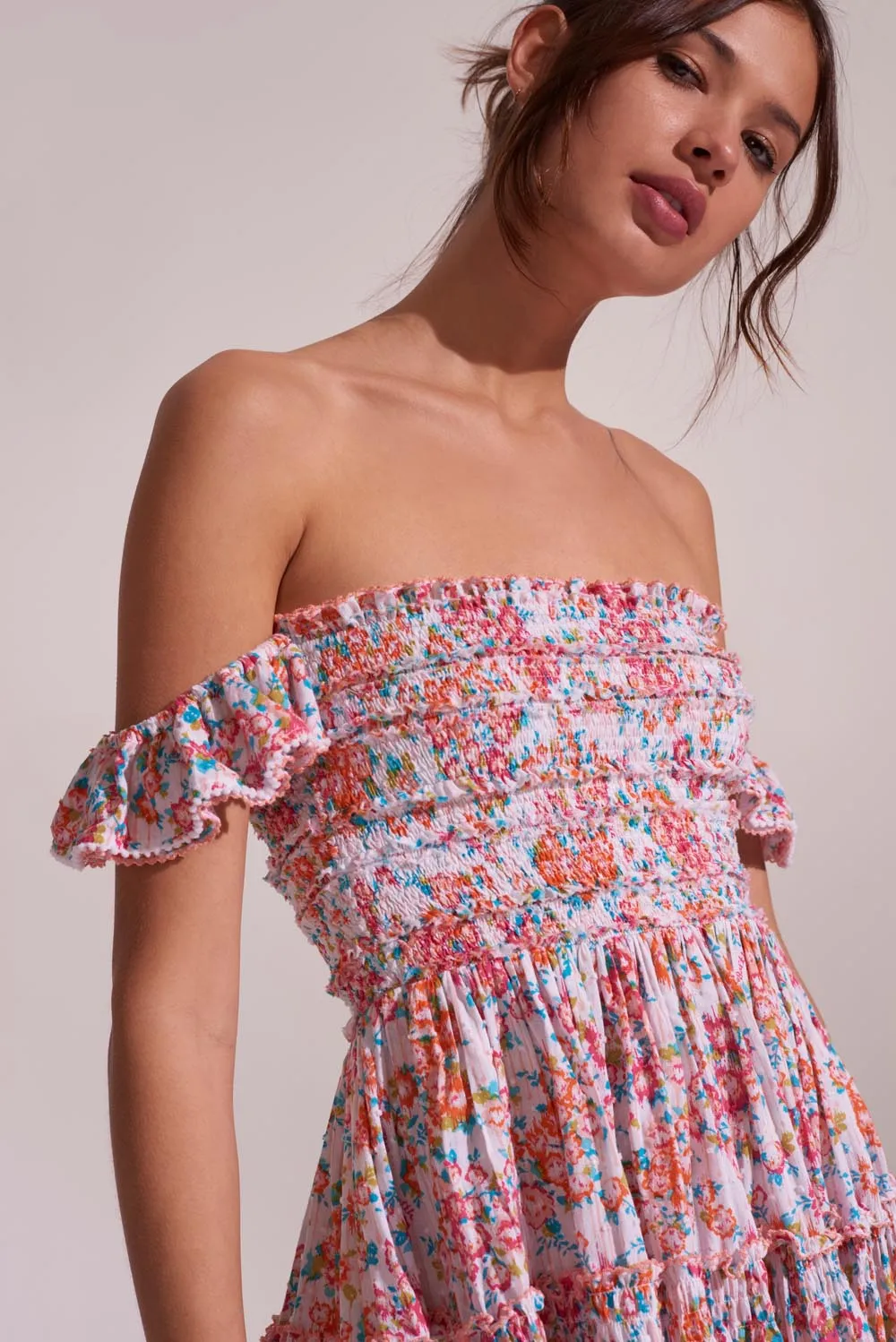 Mini Dress Aurora - Pink Aquarelle sold by Poupette St Barth product image thumbnail 2