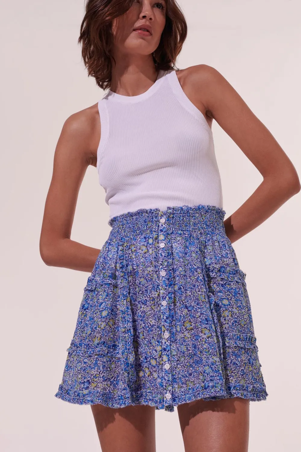 Mini Skirt Amanda - Blue Mayflower sold by Poupette St Barth