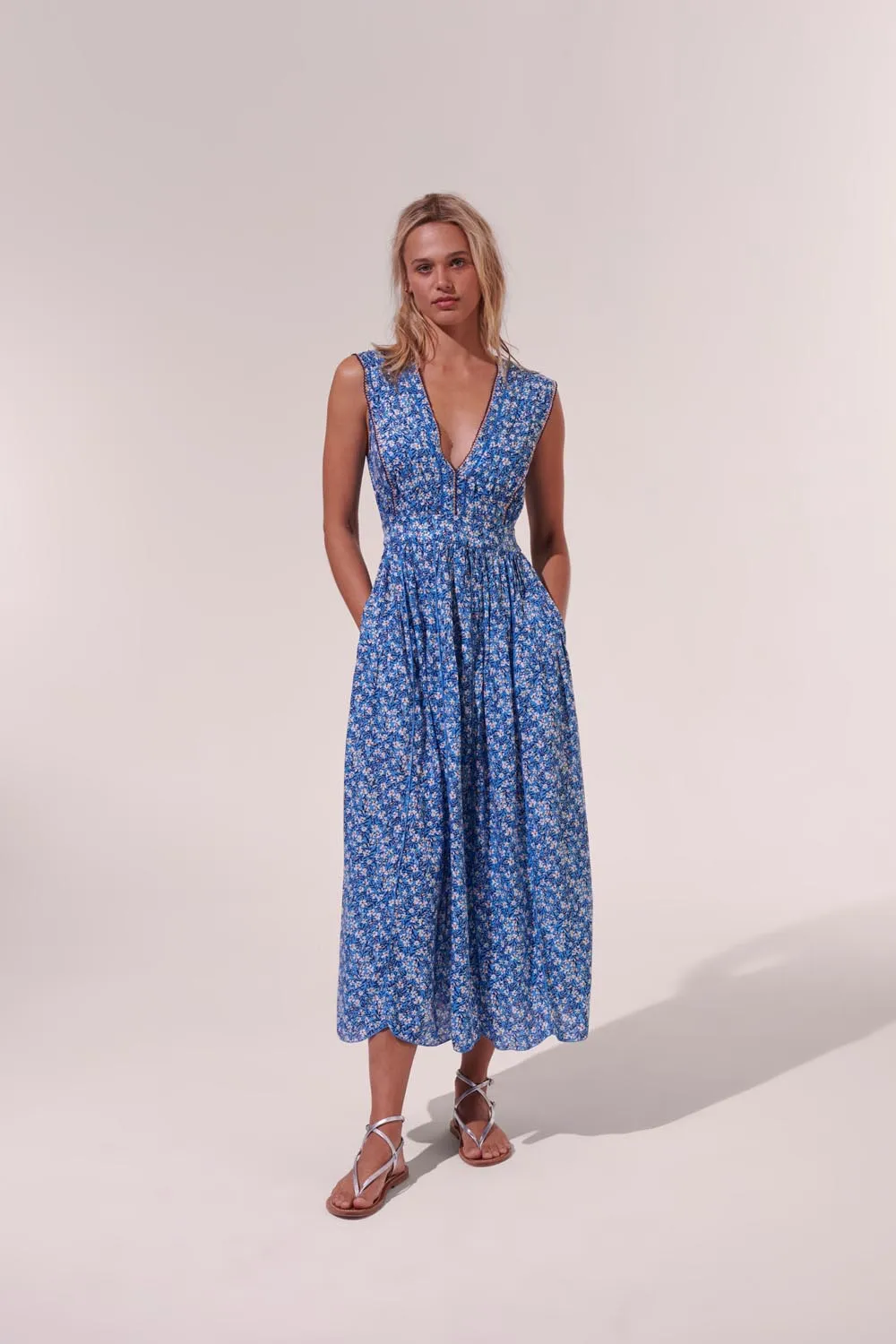 Long Dress Agnes - Blue Paquerette sold by Poupette St Barth product image thumbnail 2