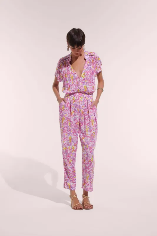 Long Jumpsuit Becky - Pink Shadow sold by Poupette St Barth