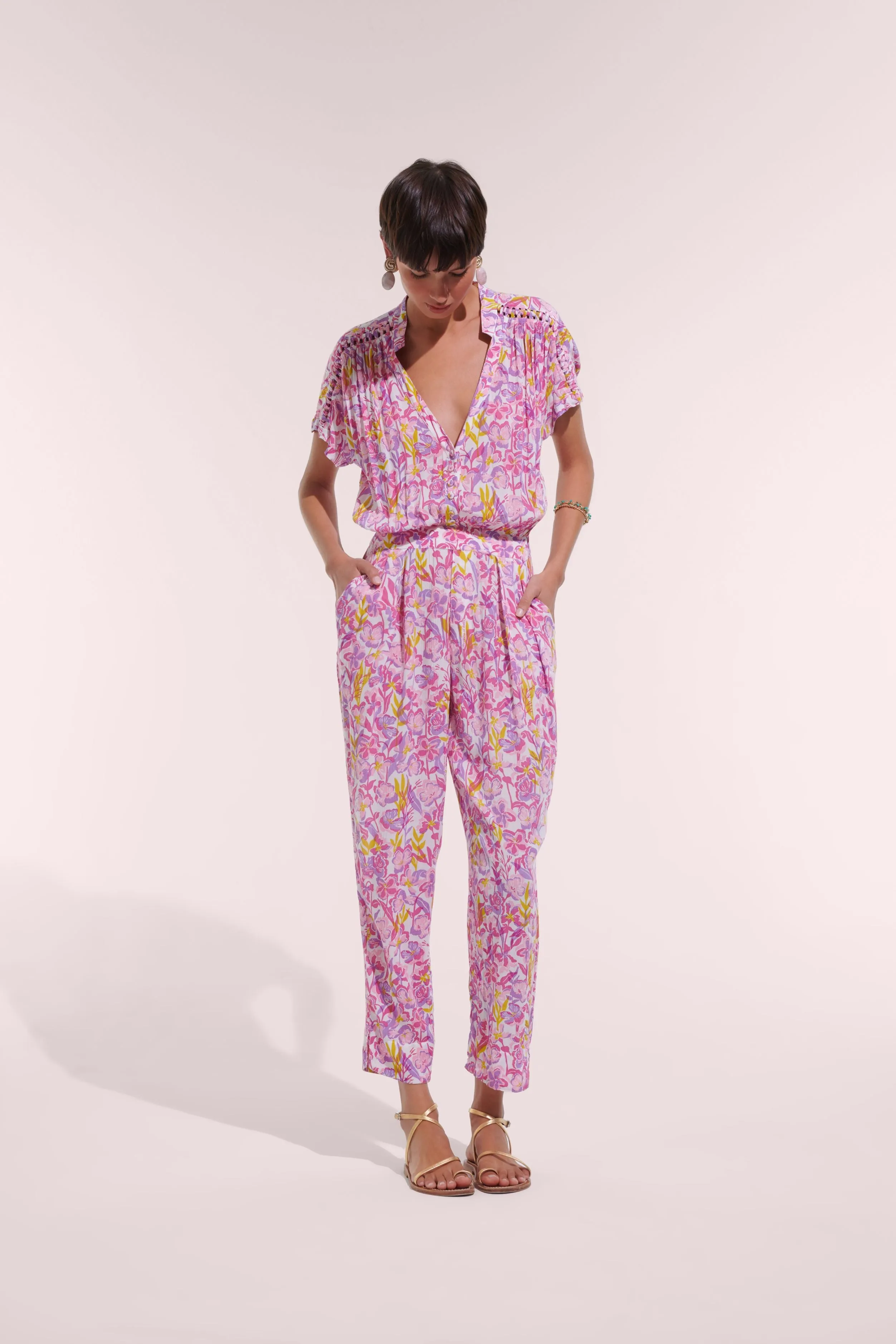 Long Jumpsuit Becky - Pink Shadow sold by Poupette St Barth