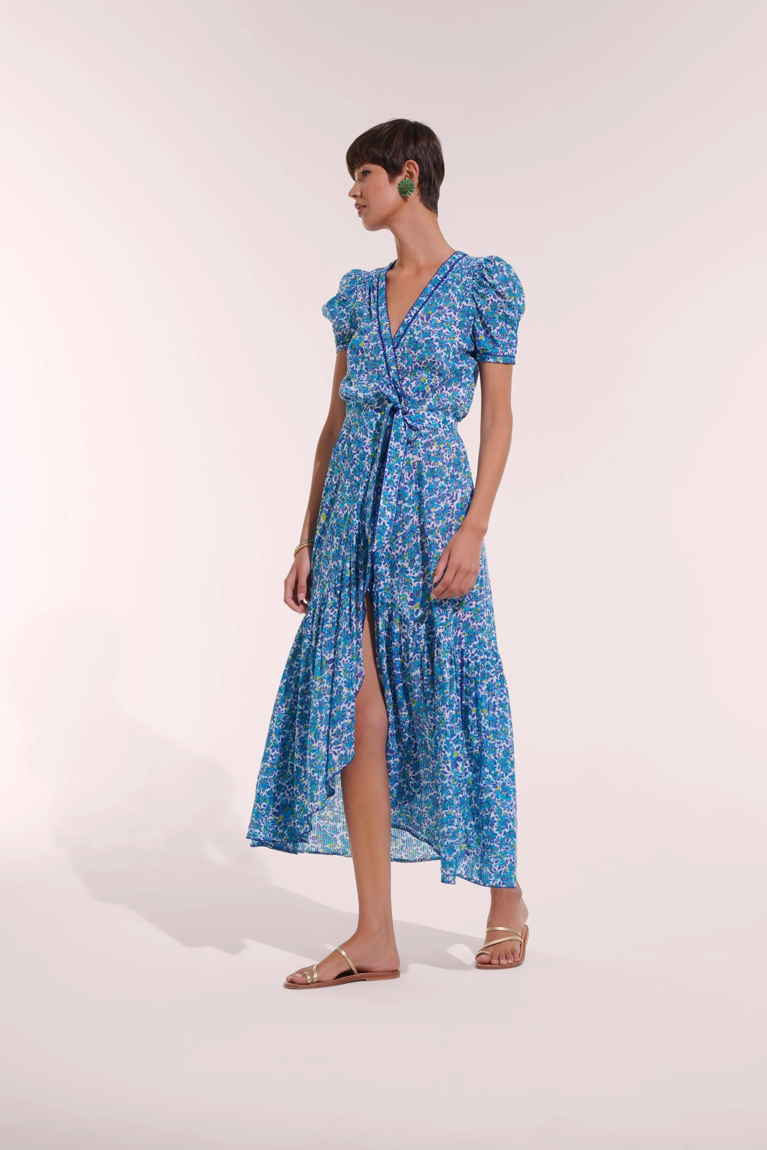 Long Dress Baba - Blue Net sold by Poupette St Barth