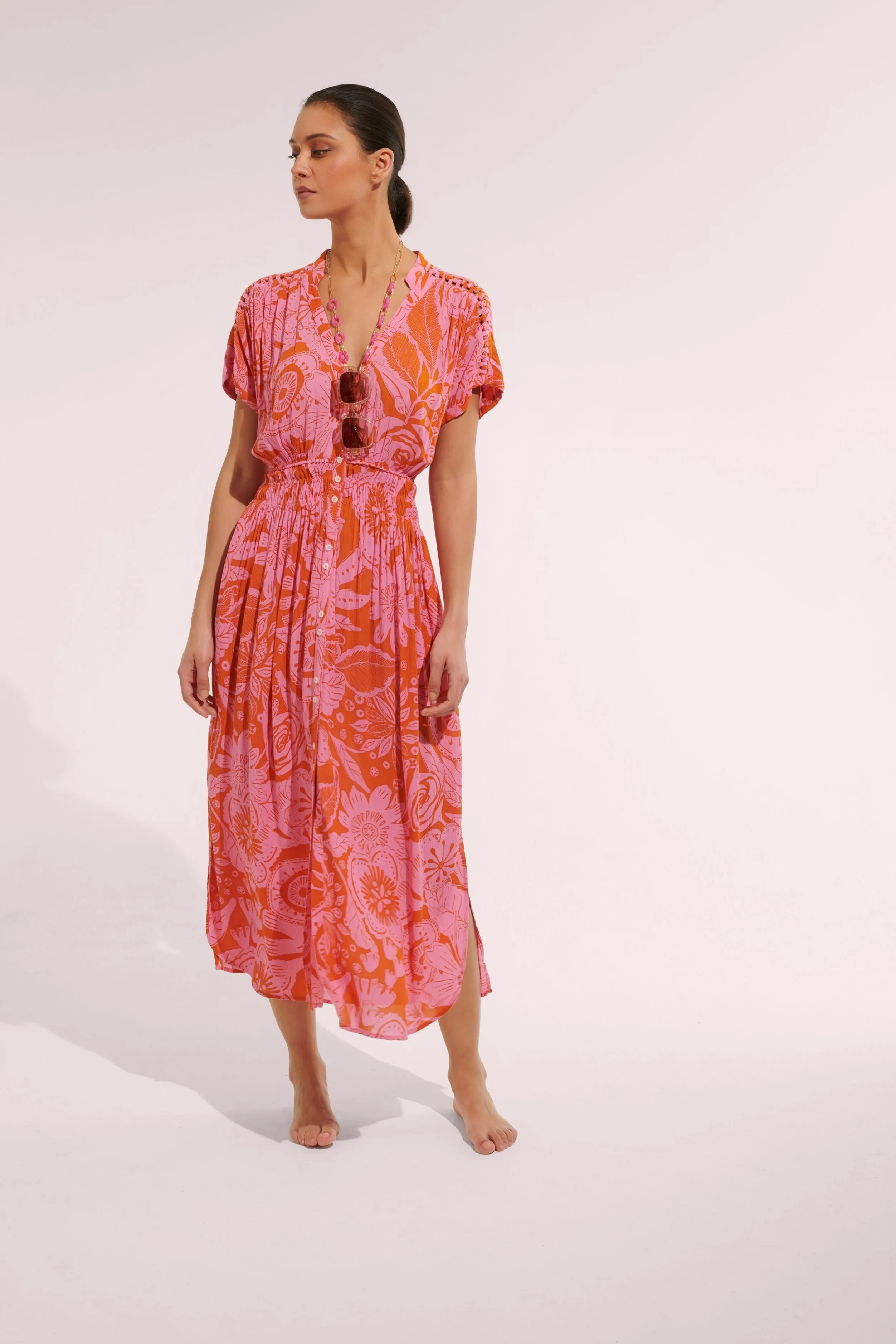 Long Dress Becky - Pink Gauguin sold by Poupette St Barth