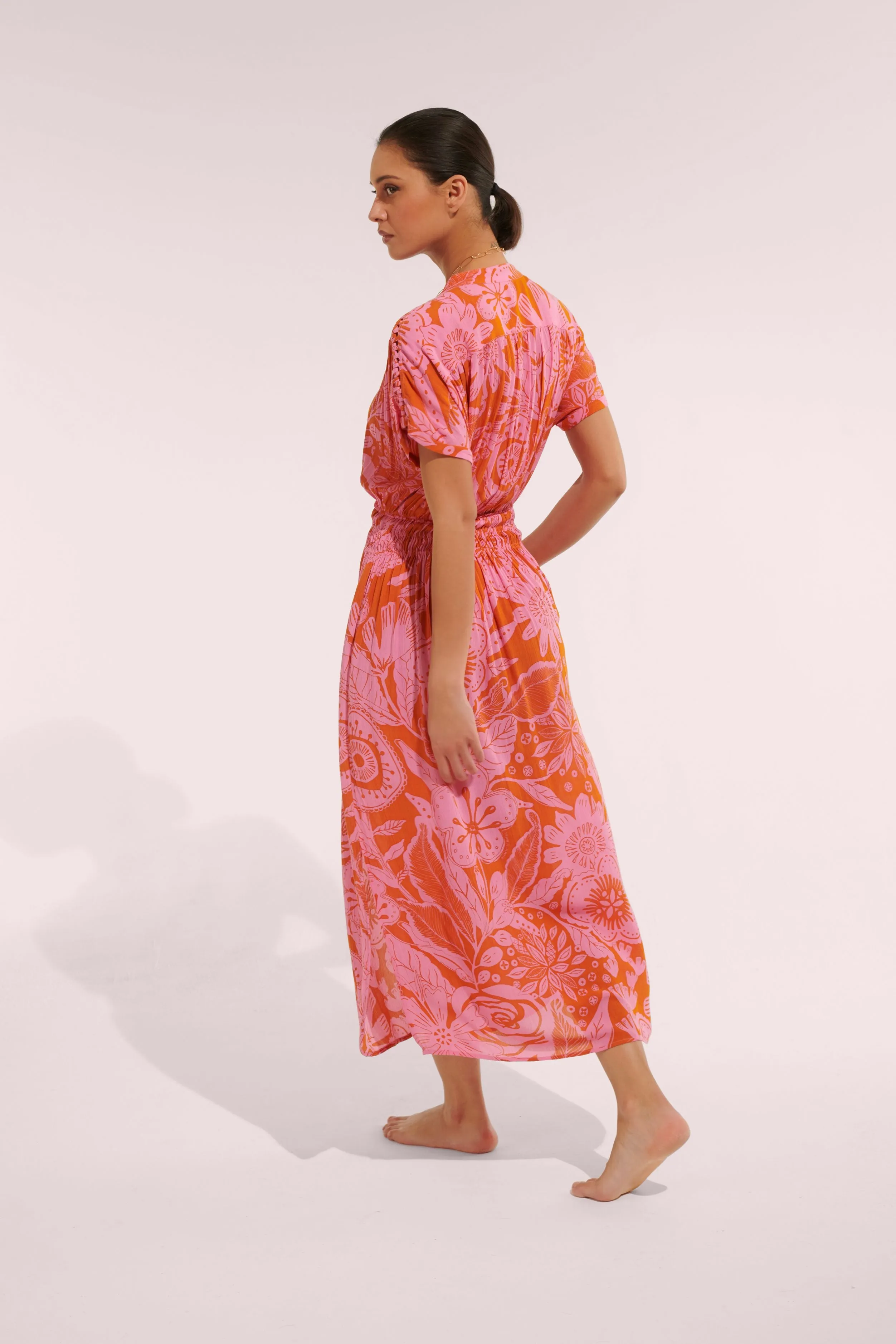 Long Dress Becky - Pink Gauguin sold by Poupette St Barth product image thumbnail 2
