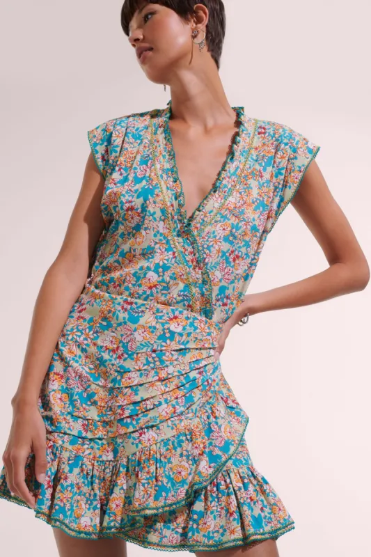 Mini Dress Estelle - Green Sweet Bell sold by Poupette St Barth