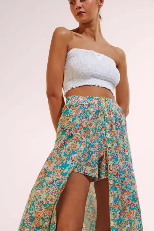 Long Skirt Reine - Green Sweet Bell sold by Poupette St Barth