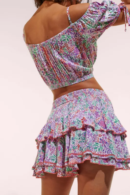 Mini Skirt Alizee - White Lavender Nature sold by Poupette St Barth