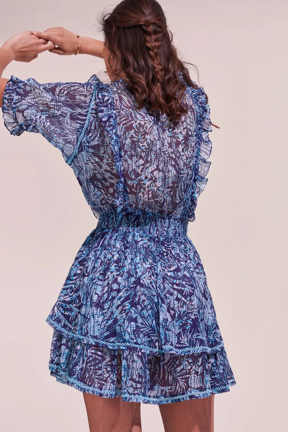 Mini Dress Alyson - Navy Tropical sold by Poupette St Barth product image thumbnail 2