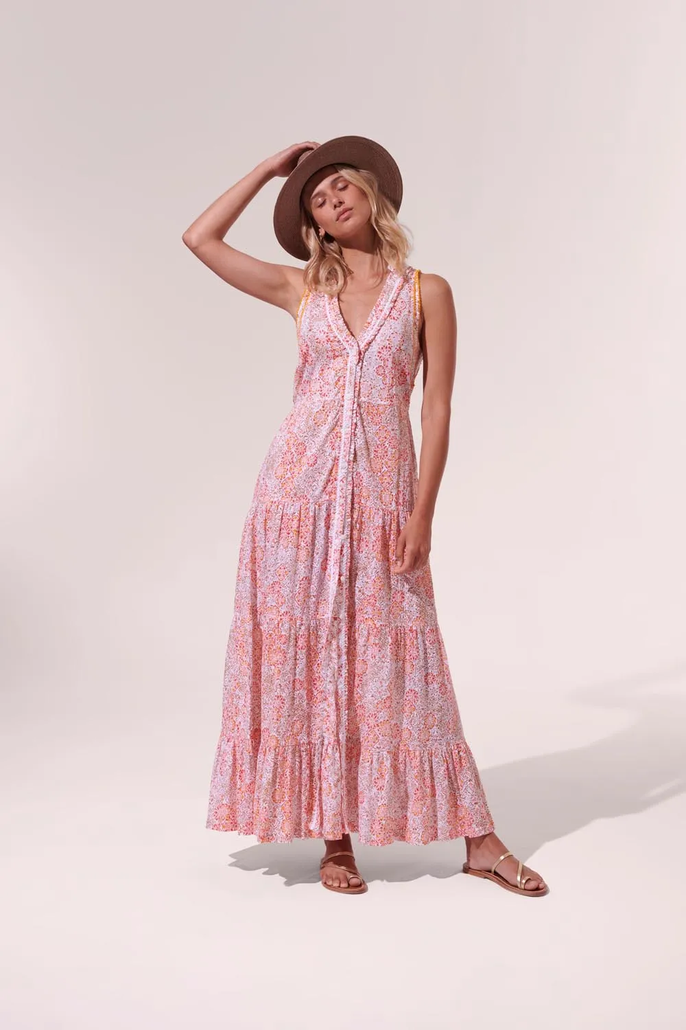 Long Dress Nana - Pink Ceramique sold by Poupette St Barth product image thumbnail 2
