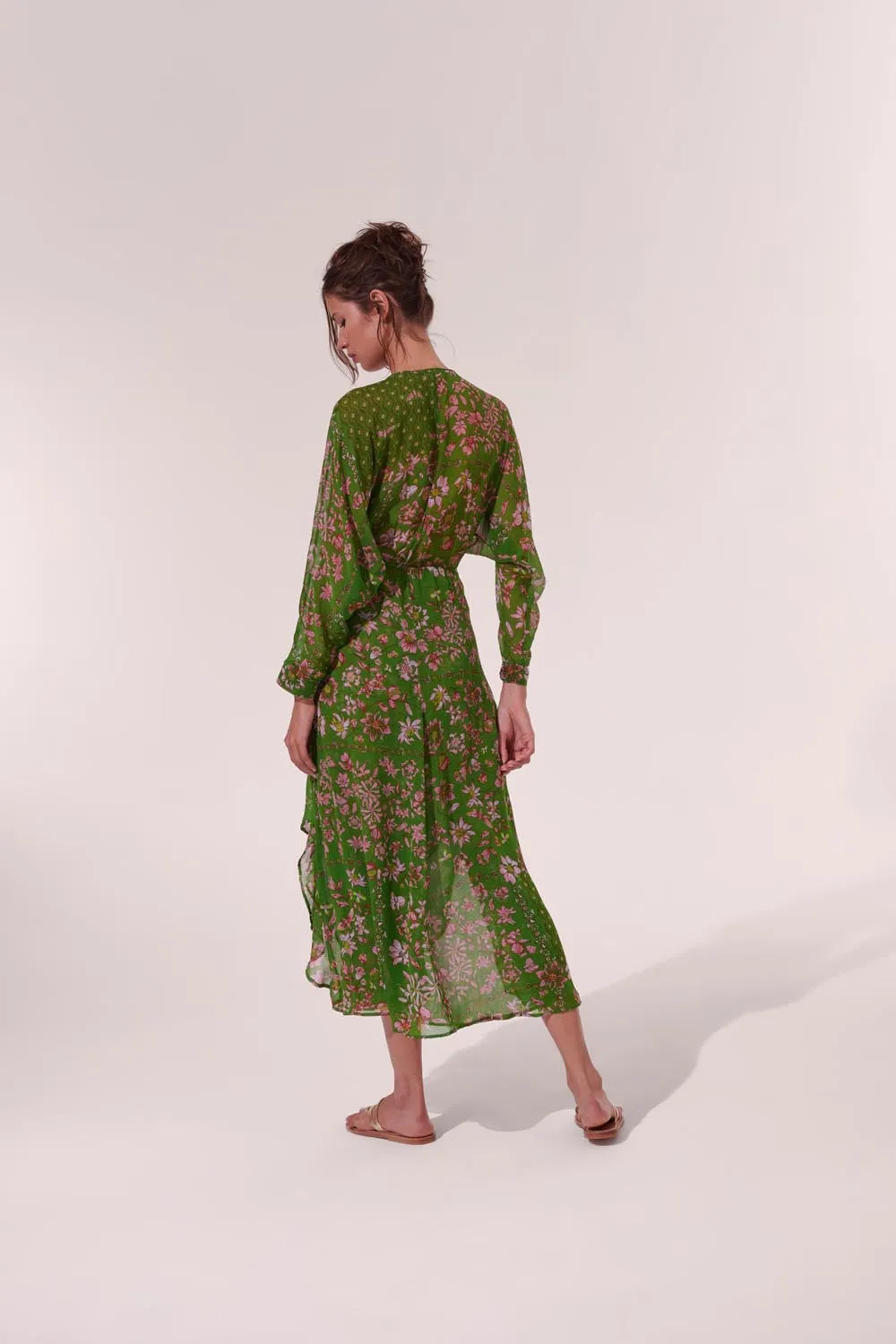 Long Dress Ilona - Green Botanique sold by Poupette St Barth product image thumbnail 3