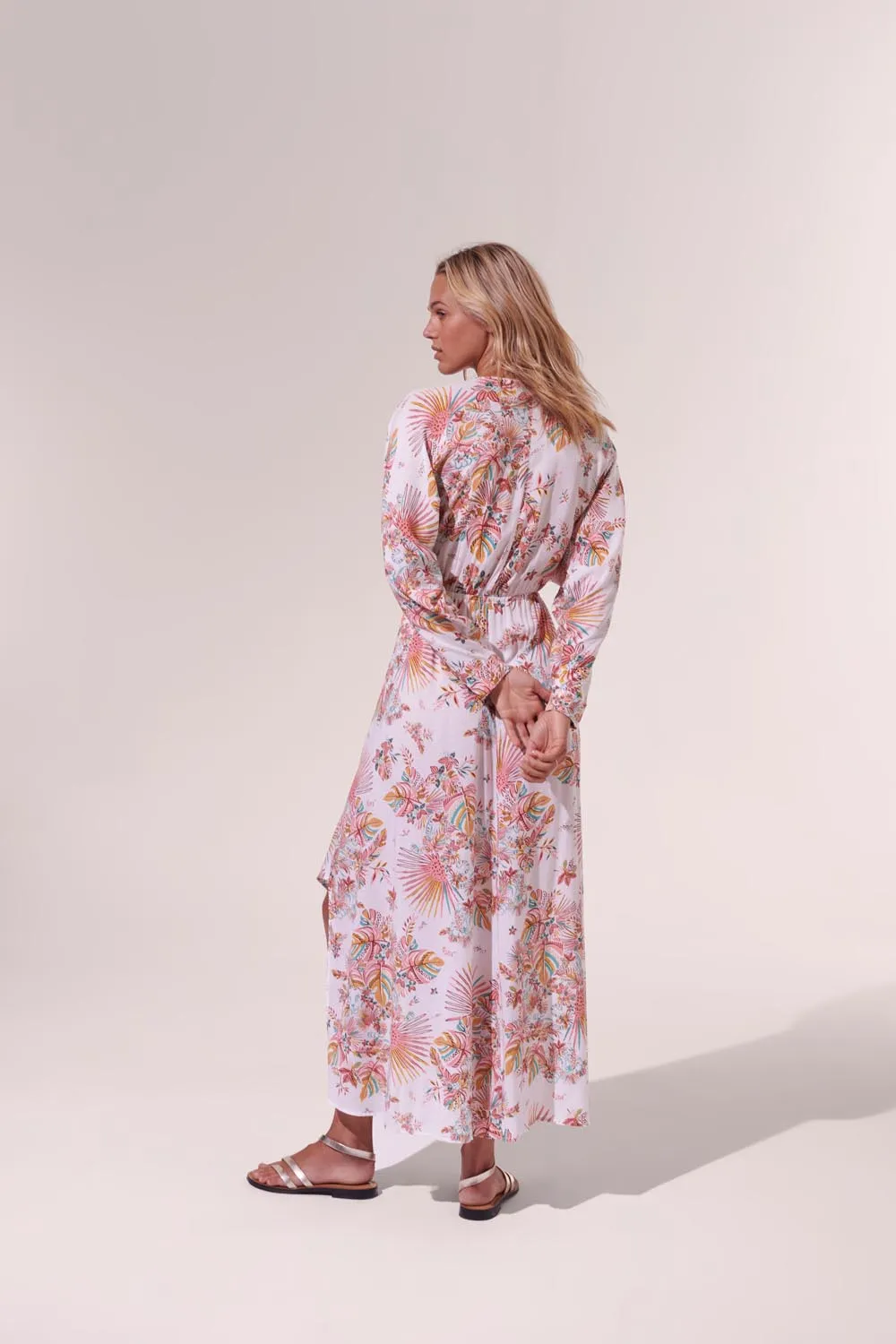 Long Dress Ilona - Pink Rainforest sold by Poupette St Barth product image thumbnail 3