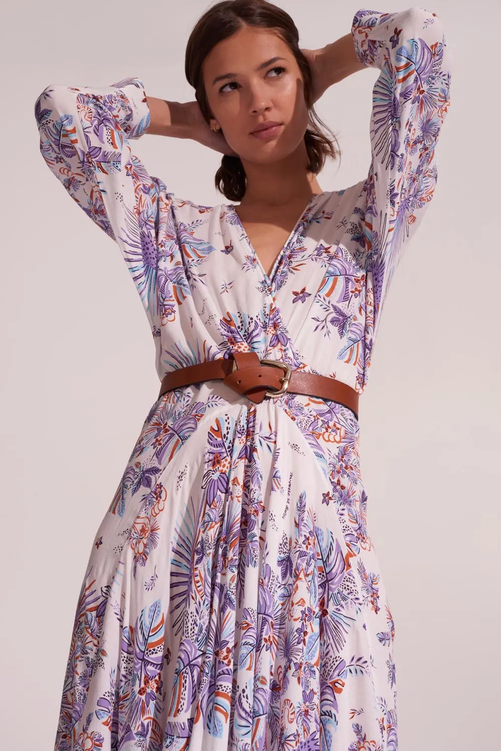 Long Dress Ilona - Blue Rainforest sold by Poupette St Barth