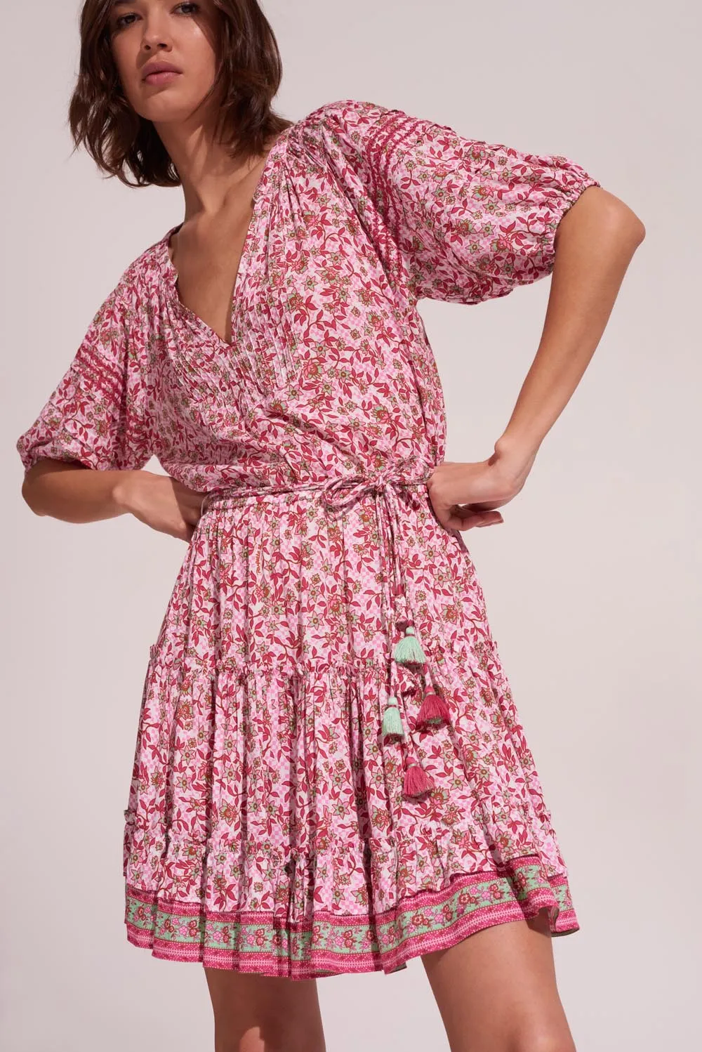 Mini Dress Bona - Pink Blossom sold by Poupette St Barth