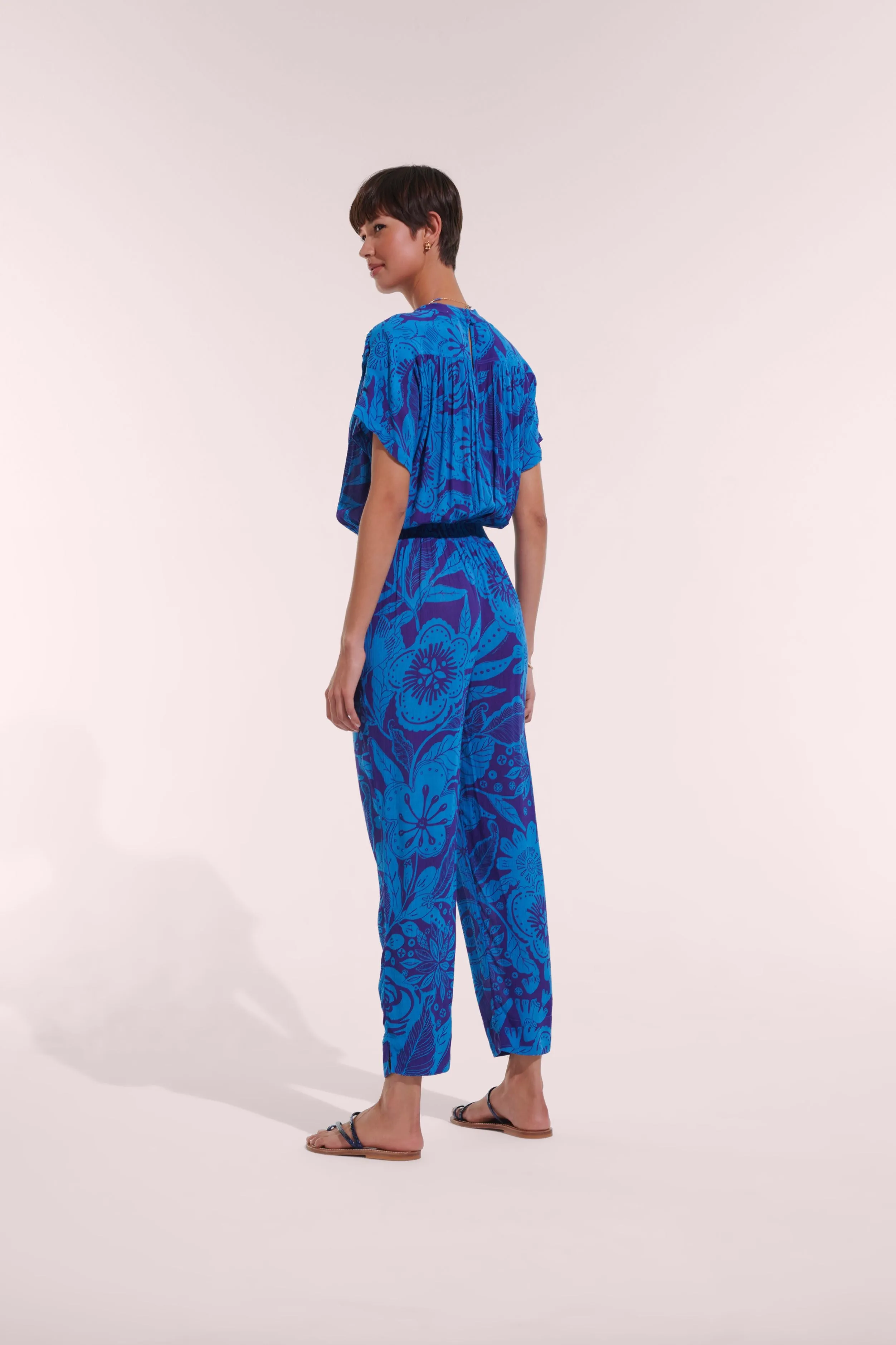 Long Jumpsuit Becky - Blue Gauguin sold by Poupette St Barth product image thumbnail 3