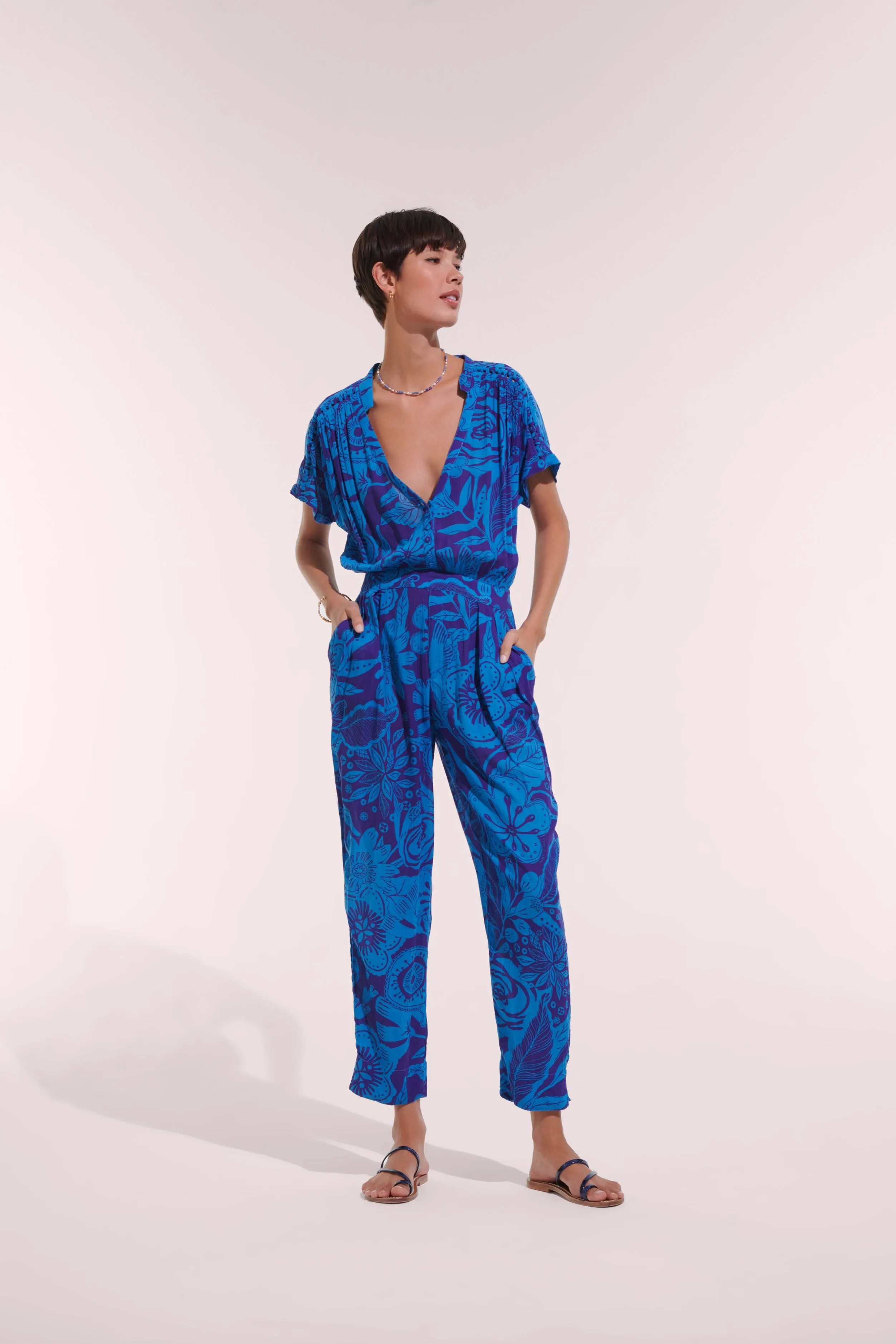 Long Jumpsuit Becky - Blue Gauguin sold by Poupette St Barth