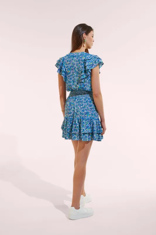 Mini Dress Camila - Blue Net sold by Poupette St Barth
