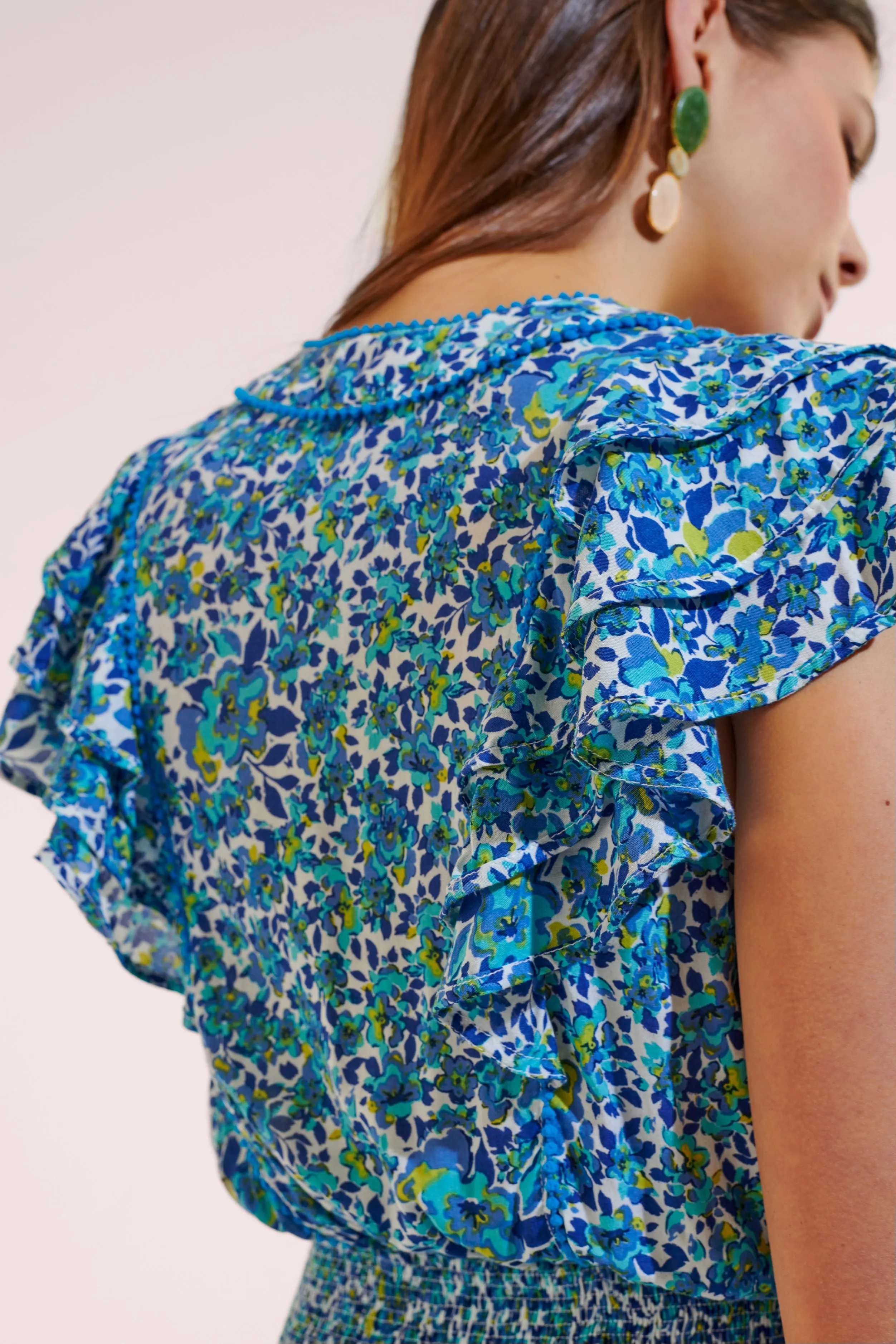 Mini Dress Camila - Blue Net sold by Poupette St Barth product image thumbnail 4