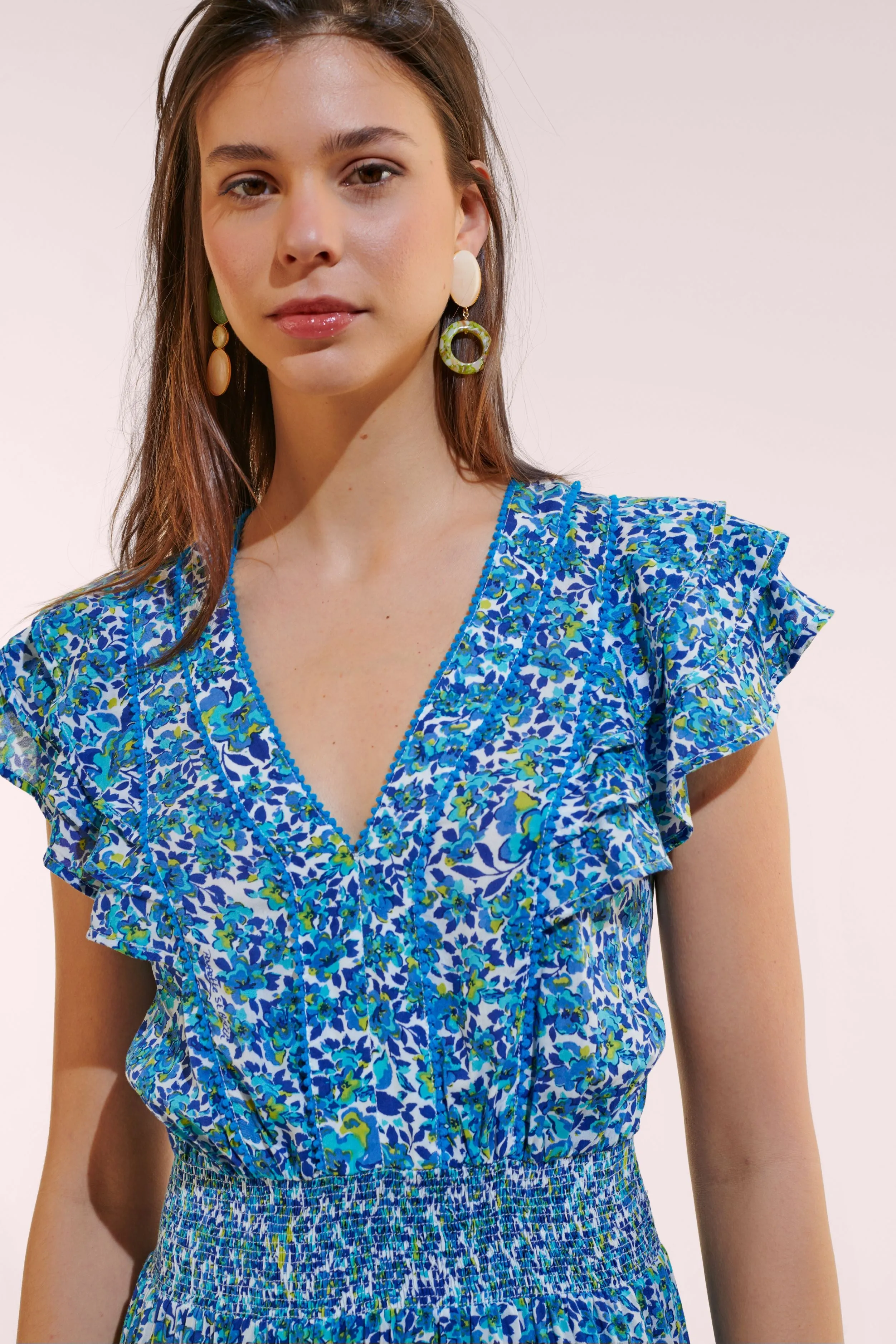 Mini Dress Camila - Blue Net sold by Poupette St Barth product image thumbnail 2