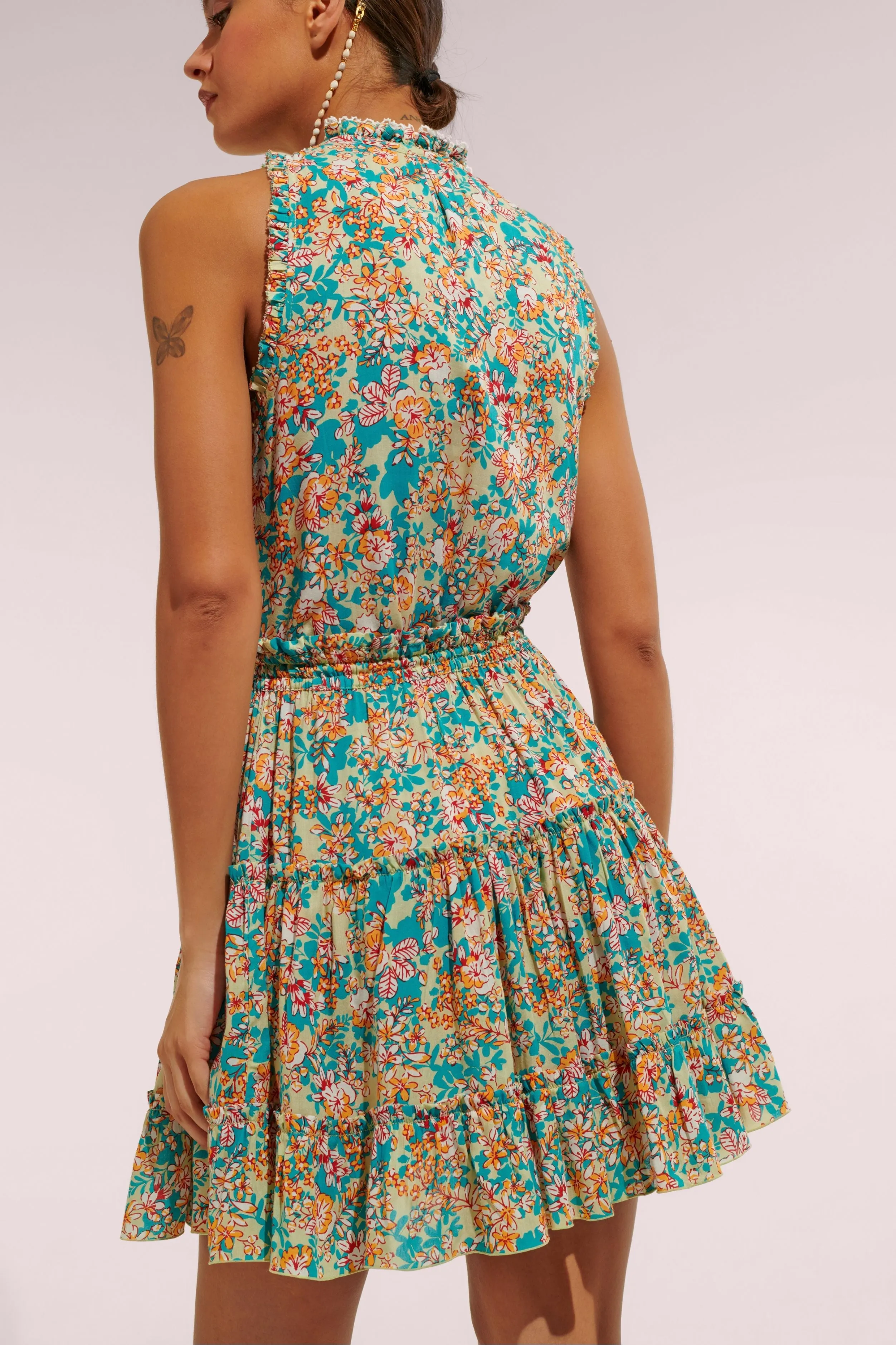 Mini Dress Clara - Green Sweet Bell sold by Poupette St Barth product image thumbnail 2