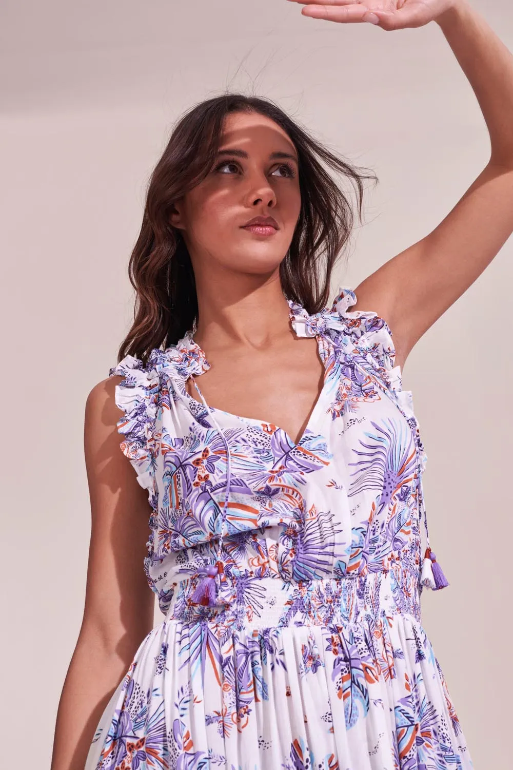 Mini Dress Triny - Blue Rainforest sold by Poupette St Barth product image thumbnail 2