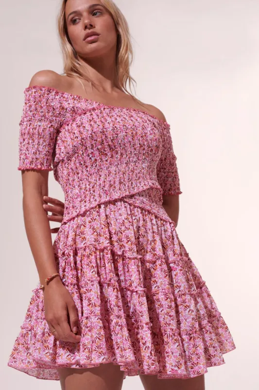 Mini Dress Soledad - Pink Damask sold by Poupette St Barth